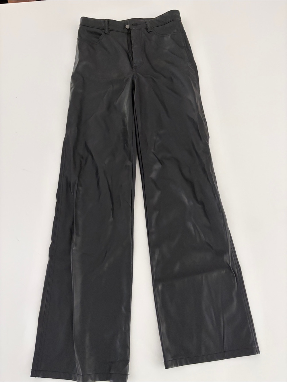 Garage Black Faux Leather Wide Leg Pants size S